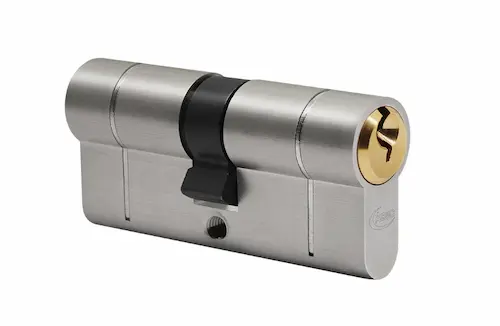Anti-snap euro cylinder with sacrificial break section and brass key plug – high-security lock upgrade fitted by Dee Valley Locksmiths in Wrexham, Chester and Shrewsbury
